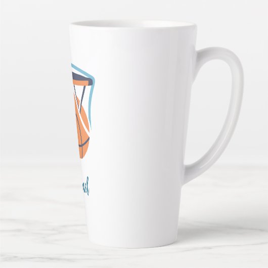 Basketbal Jouw naam Persoonlijk Latte Mok (Rechts)