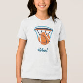 Basketbal Jouw naam Persoonlijk Tri-Blend Shirt (Voorkant)