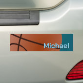 Basketbal Jouw naam Persoonlijke informatie Bumpersticker (Op auto)