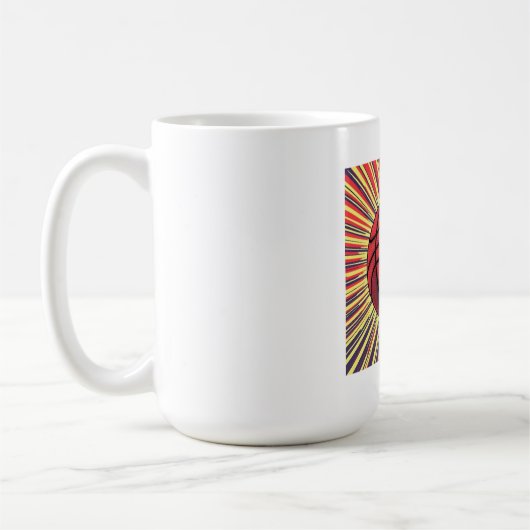 Basketbal Jouw naam Pop Art Koffiemok (Links)