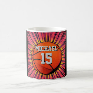 Basketbal Jouw naam Pop Art Koffiemok