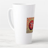 Basketbal Jouw naam Pop Art Latte Mok (Linkerhoek)
