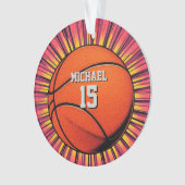 Basketbal Jouw naam Pop Art Ornament (voorkant)