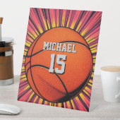 Basketbal Jouw naam Pop Art Reclamebord Met Voetstuk (Insitu)