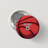 Basketbal Jouw naam Pop Art Ronde Button 3,2 Cm (Voorkant /achterkant)