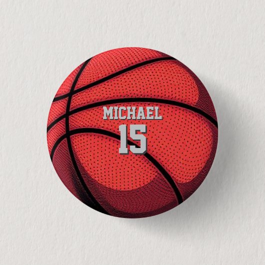 Basketbal Jouw naam Pop Art Ronde Button 3,2 Cm (Voorkant)