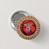 Basketbal Jouw naam Pop Art Ronde Button 3,2 Cm (Voorkant /achterkant)