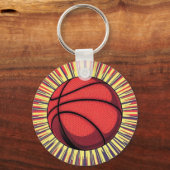 Basketbal Jouw naam Pop Art Sleutelhanger (Achterkant)