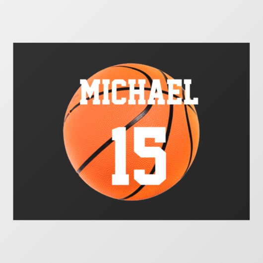 Basketbal Jouw Naam Raamsticker (Vel)