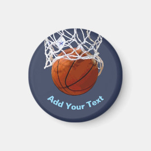 Basketbal Jouw Naam Tekst Bericht Slogan Aangepast Magneet