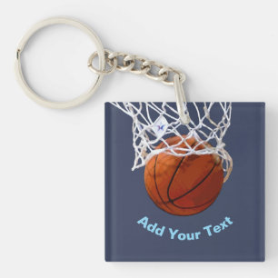 Basketbal Jouw Naam Tekst Bericht Slogan Aangepast Sleutelhanger