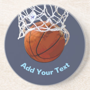 Basketbal Jouw Naam Tekst Bericht Slogan Aangepast Zandsteen Onderzetter