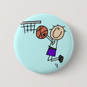 Basketbal Jump Shot - Paarse T-shirts en Cadeaus Ronde Button 5,7 Cm
