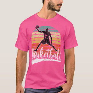 Basketbal kampioen basketbalspeler fans retro t-shirt