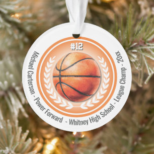 Basketbal Kampioen Team Monogram Ornament