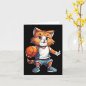Basketbal Kat Kaart (Gele Bloem)