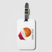 basketbal kerst bagagelabel (Voorkant (verticaal))