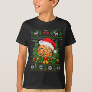 Basketbal Kerst Lelijke Familie Gifts Sport Liefde T-shirt