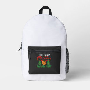 Basketbal Kerst Pyjama Shirt Bedrukte Rugzak