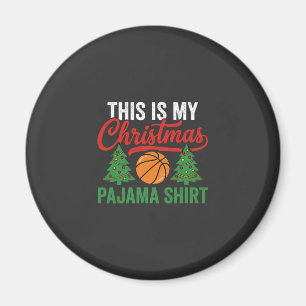 Basketbal Kerst Pyjama Shirt Magneet
