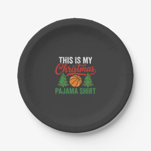 Basketbal Kerst Pyjama Shirt Papieren Bordje