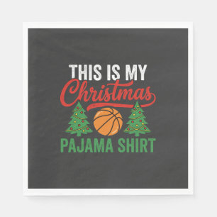 Basketbal Kerst Pyjama Shirt Servet