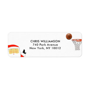 Basketbal kerst retouradreslabels etiket