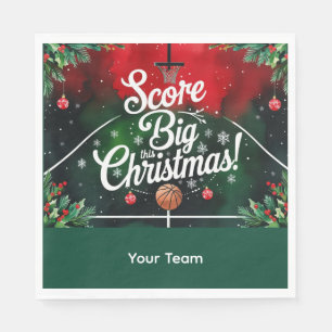 Basketbal Kerst thema met Naam Servet