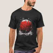 Basketbal Kerstbal Gift Sport Fan Design L T-shirt (Voorkant)
