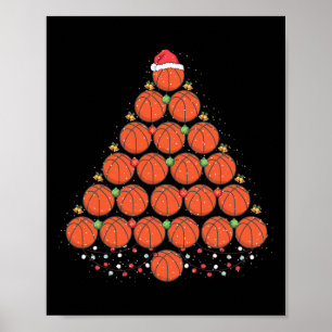 Basketbal Kerstboom Outfit Xmas Poster