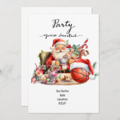 Basketbal kerstfeest met de Kerstman Kaart (Voorkant / Achterkant)