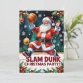 BASKETBAL Kerstfeest waterverf Kaart (Staand voorkant)