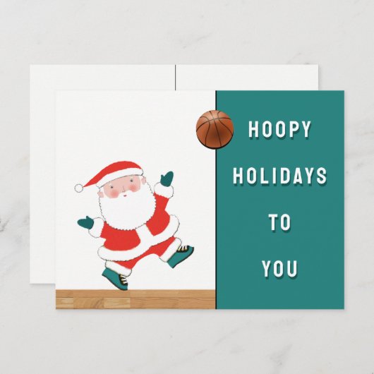 Basketbal Kerstkaarten Feestdagenkaart (Voorkant / Achterkant)