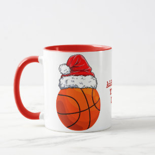 Basketbal Kerstman Muts Kerst Kerstfeestje Mok