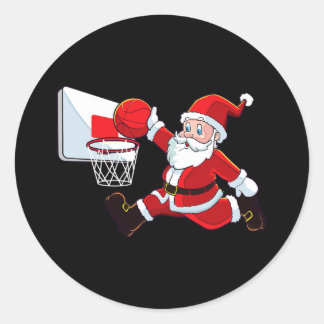 Basketbal Kerstman Sinterklaas Slam Dunk Mannen Jo Ronde Sticker