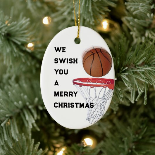 Basketbal Kerstmis Collectible Keramisch Ornament (Boom)