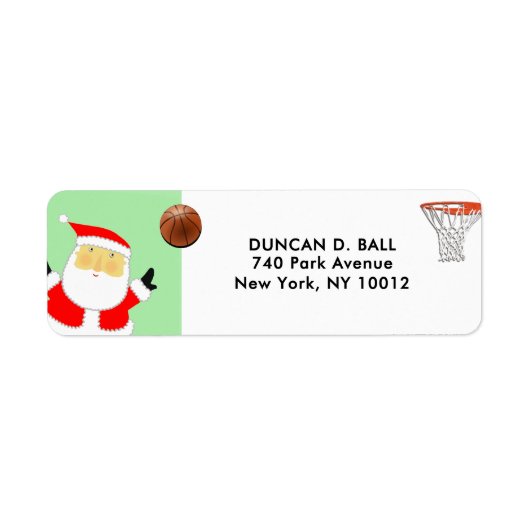 Basketbal Kerstmis Etiket (Voorkant)