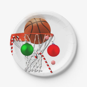 Basketbal Kerstmis Papieren Bordje