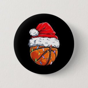 Basketbal Kerstmis Santa Hoed - Fun Basketbal XM Ronde Button 5,7 Cm