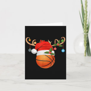 Basketbal Kerstrendier Santa Hat Sportplan Kaart