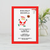 Basketbal Kerstvakantie Feest Kaart (Staand voorkant)