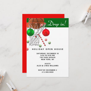 Basketbal Kerstvakantie Feest Kaart