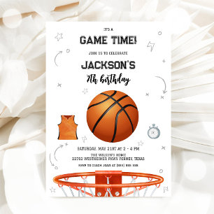 Basketbal Kids Jongen Verjaardagsfeest Uitnodiging