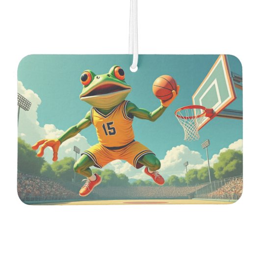Basketbal Kikker auto luchtverfrisser (Voorkant)