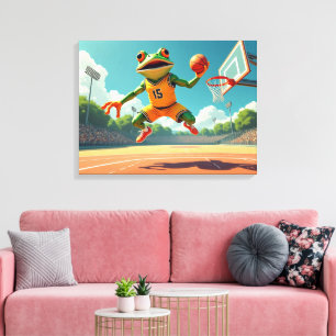 Basketbal Kikker canvas print