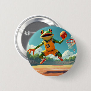Basketbal Kikker knop Ronde Button 5,7 Cm
