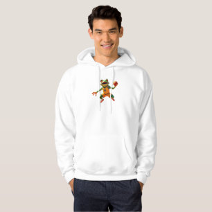 Basketbal Kikker mannen witte hooded sweatshirt