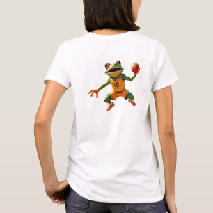Basketbal Kikker vrouwen witte T-shirt terug