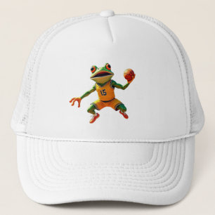 Basketbal Kikker witte trucker hoed Pet