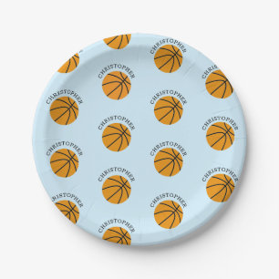 Basketbal Kinder partij Modern naampatroon Papieren Bordje